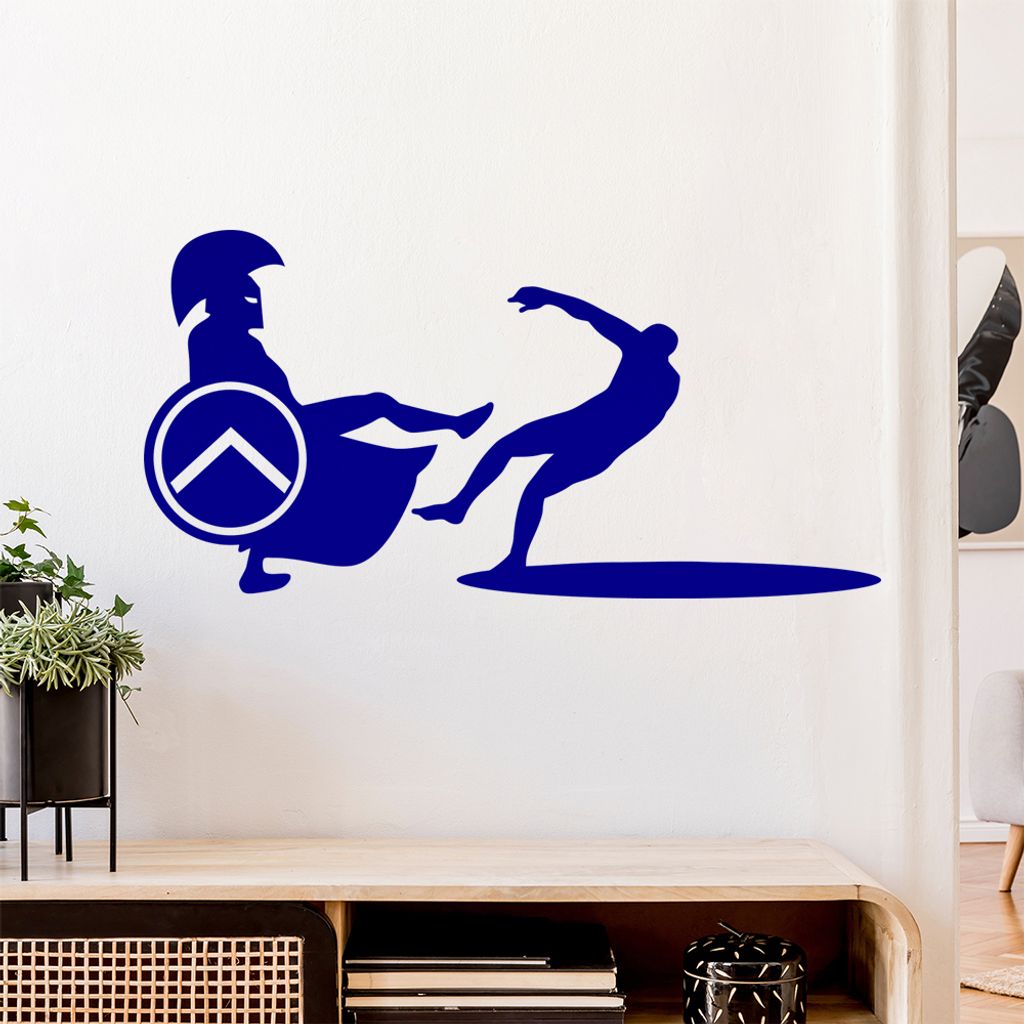 Spartaner Sparta Kämpfer II Wandtattoo Wandaufkleber Wall Sticker - Dekoration, Küche, Wohnzimmer, Schlafzimmer, Badezimmer