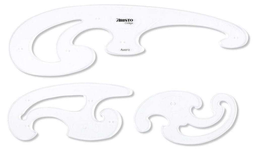 Aristo Burmester Kurvenlineal-Satz 3-teilig, transparent Produktbild 