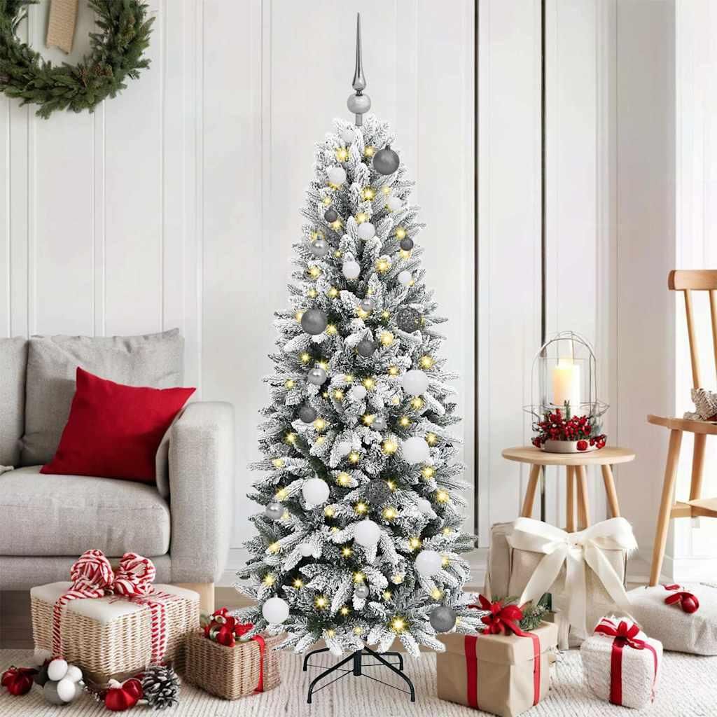 "Schlussverkauf" Künstlicher Weihnachtsbaum(1 pc) - Kunstbaum/Tannenbaum - mit 150 LEDs mit Ständer Weiß 150 cm C7528