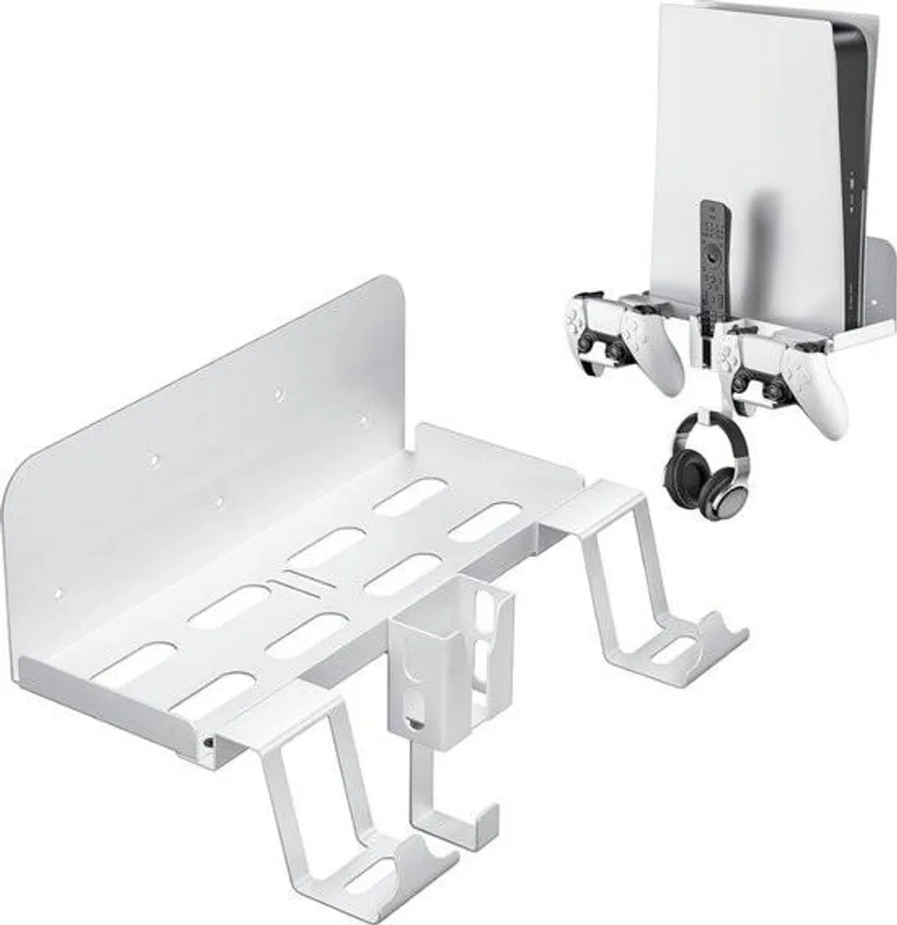 Support Mural pour Console PS5 et Casque avec Station de Charge Intégrée