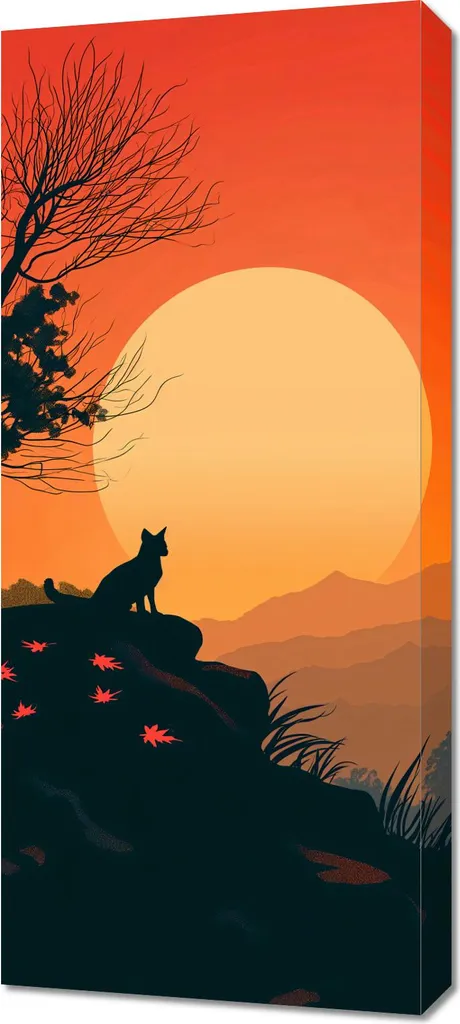 Quadro Emozionale Collina dei Gatti 40x90 cm | Regalo Amanti Gatti