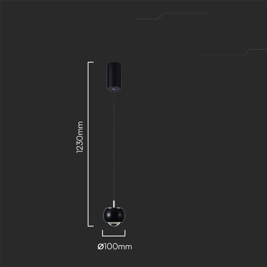 Lampada LED Sospensione Nera 3000K V-TAC VT-7830 | Restyling Casa Facile