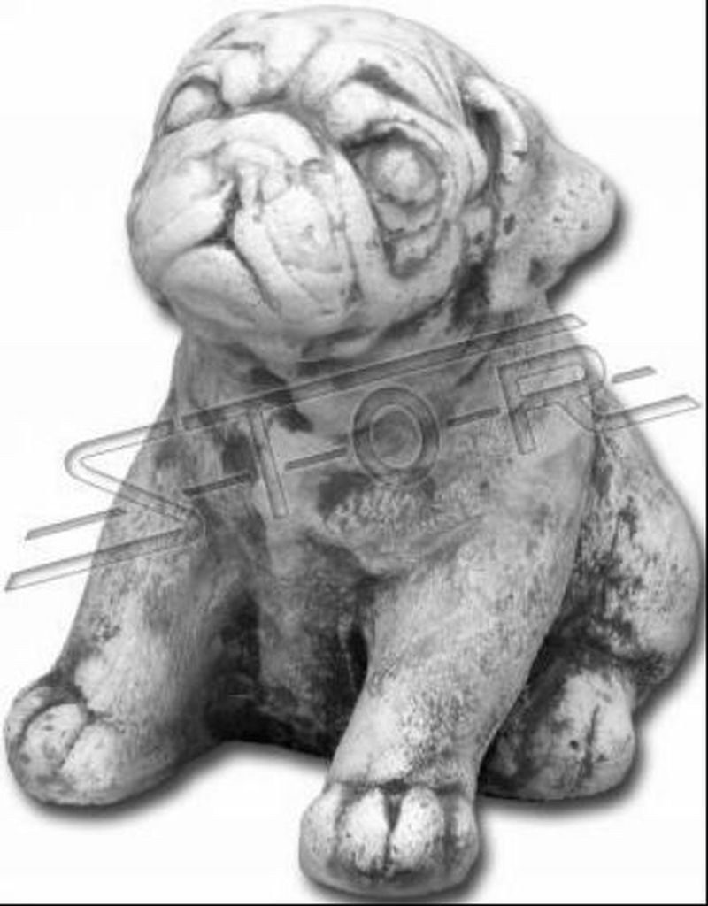 Garten Dekoration Hund Terrasse Stein Figuren Figur Deko Statue Skulptur S103078