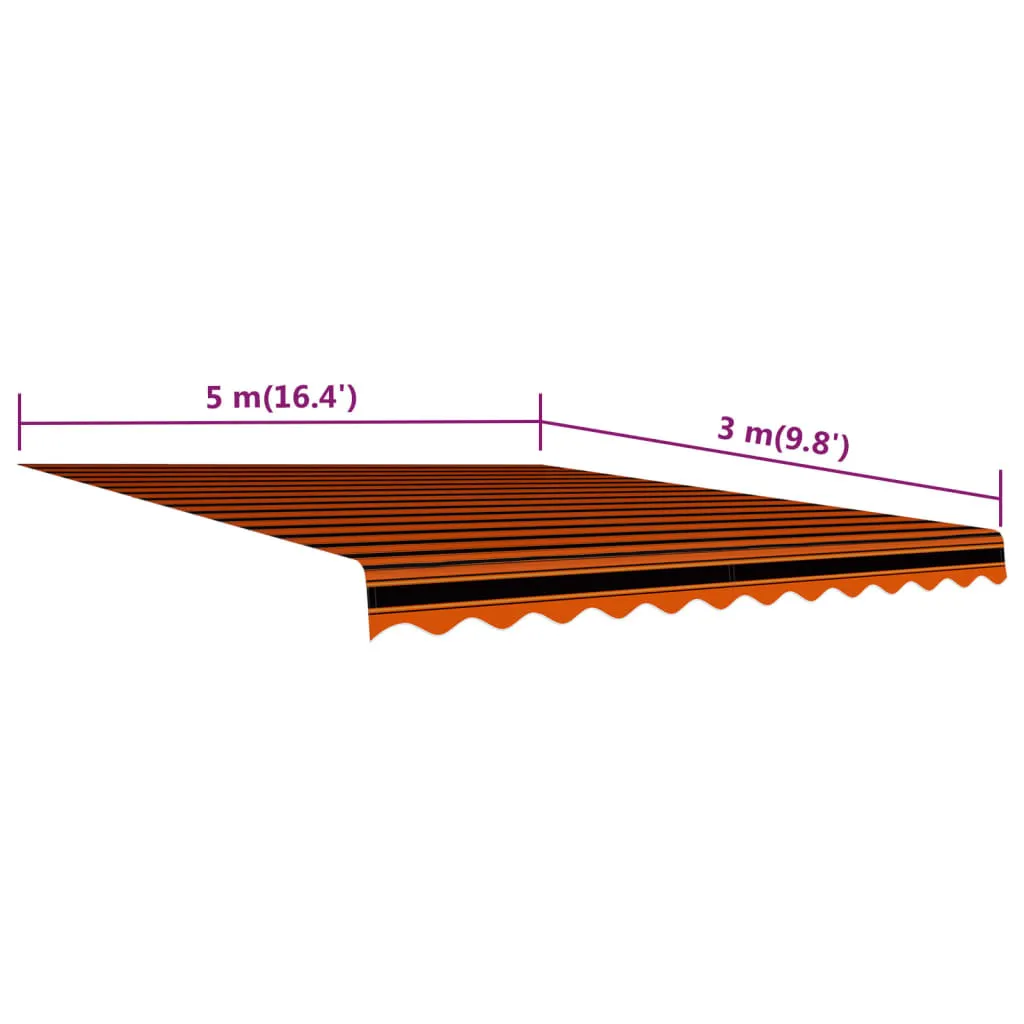 vidaXL Telo per tenda da sole arancione e marrone 500x300 cm - 10