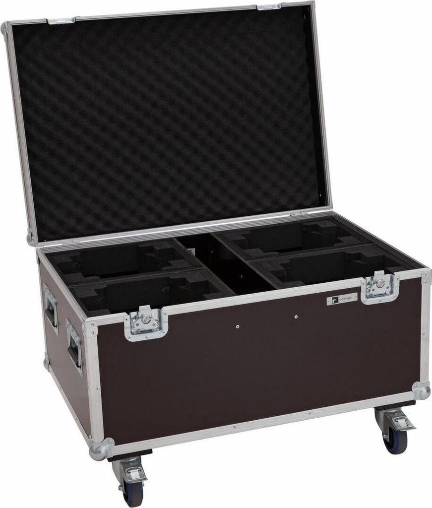 ROADINGER Flightcase 4x LED TMH-X4 mit Rollen (31005175)