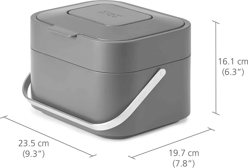 Bac à Compost Cuisine Joseph Joseph Stack 4L Gris avec Filtre Charbon - 13