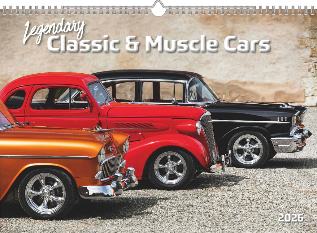 Legendary Classic & Muscle Cars 2026 - Wand-Kalender - Auto-Kalender - 42x29,7 - Oldtimer