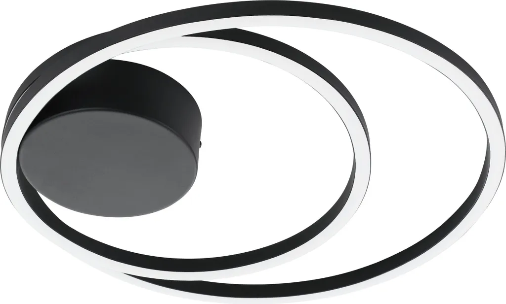 Plafonnier LED Rond Eglo Ruotale 36W Noir et Blanc pour Salon Moderne