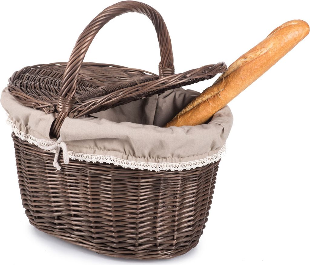 JIPRO Picknickkorb aus Weide Provence Brodick VII. - Weidenkorb - B 42 x T 32 x H 24/40