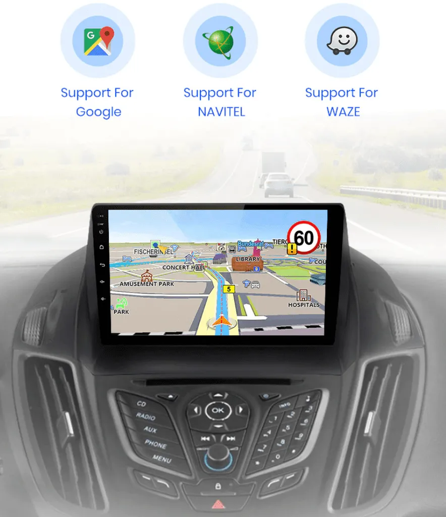Autoradio GPS Ford Escape Kuga 2 avec Écran Tactile Android et Caméra