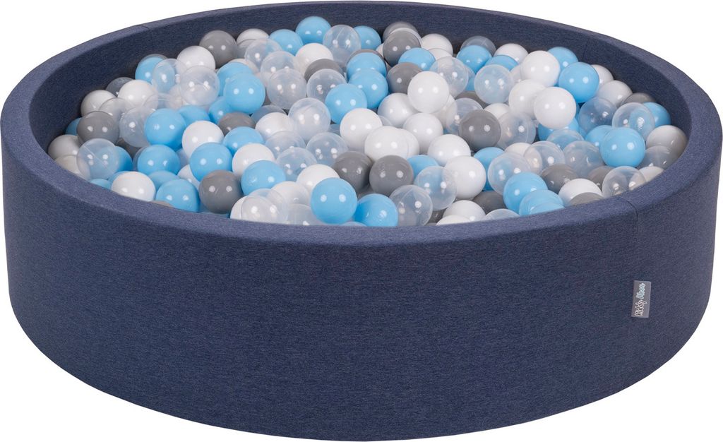KiddyMoon Bällebad 120x30cm 1000 Bälle ∅7cm Rund Bällepool Mit Bunten Bällen Für Babys Und Kinder