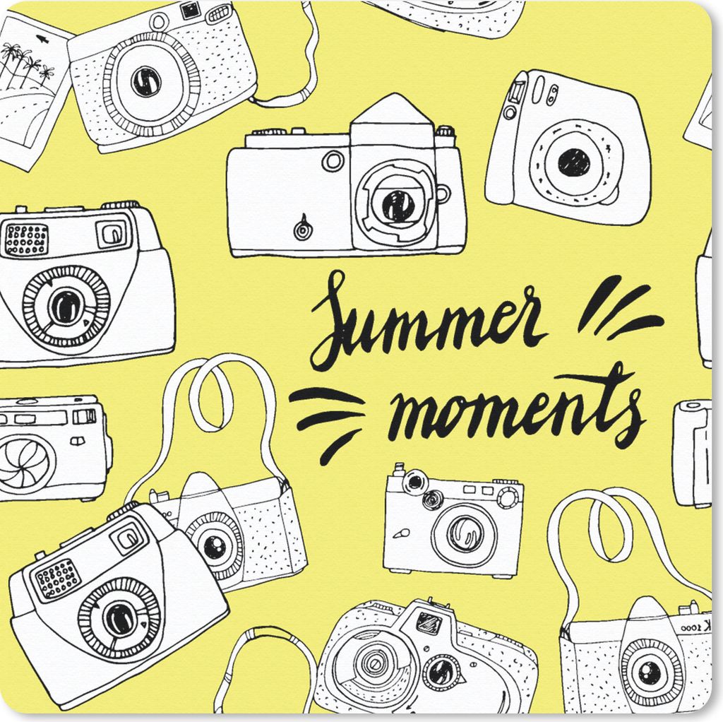 MuchoWow Mauspad Mousepad Kamera - Sommer - Zitate - Muster 30x30 cm - Mousepads - Maus Mat - Pad - Mausunterlage - Gaming