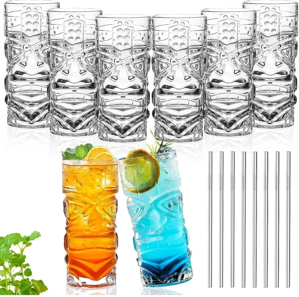 Bicchieri Tiki Plastica 8 Pezzi - Ideali per Feste Bambini e Compleanni