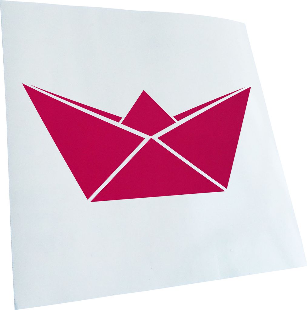Kiwistar - Autoaufkleber - Papierfalten Schiffchen - Pink - 50x23cm - Aufkleber für Auto, Laptop, Fahrrad, LKW, Motorrad mehrfarbig JDM Decal Racing