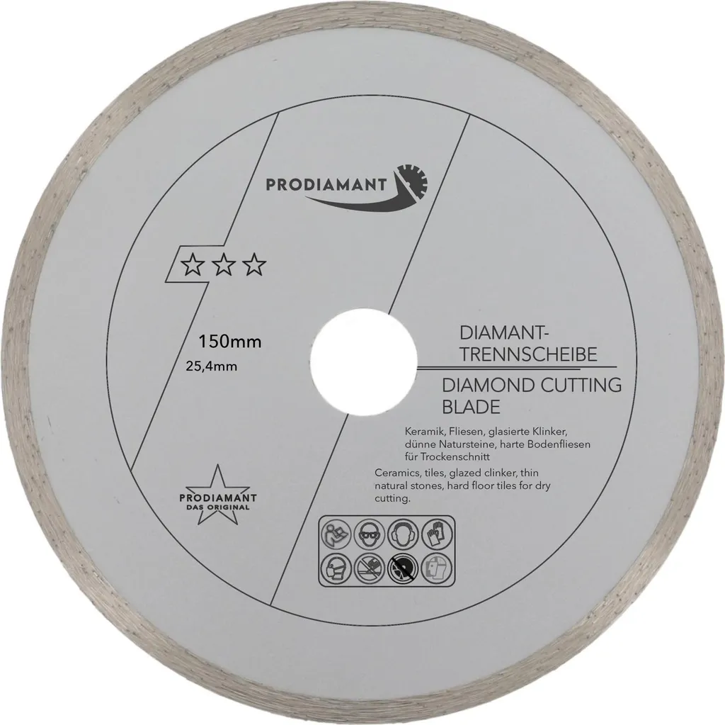 Disque diamanté 150 mm ultra précis avec alésage 25,4 mm universel