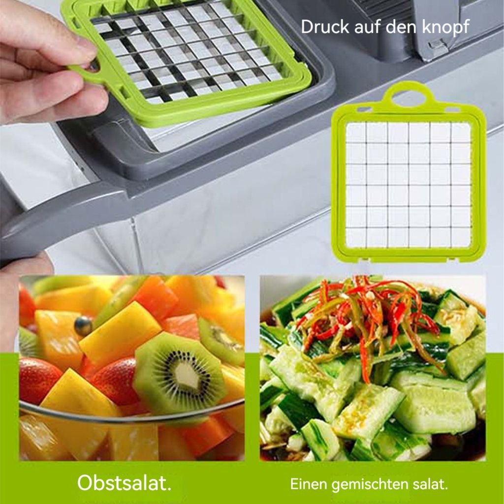 Gemüseschneider, 15-teiliges Set, Zerkleinerer, Raspel, Produktbild 8
