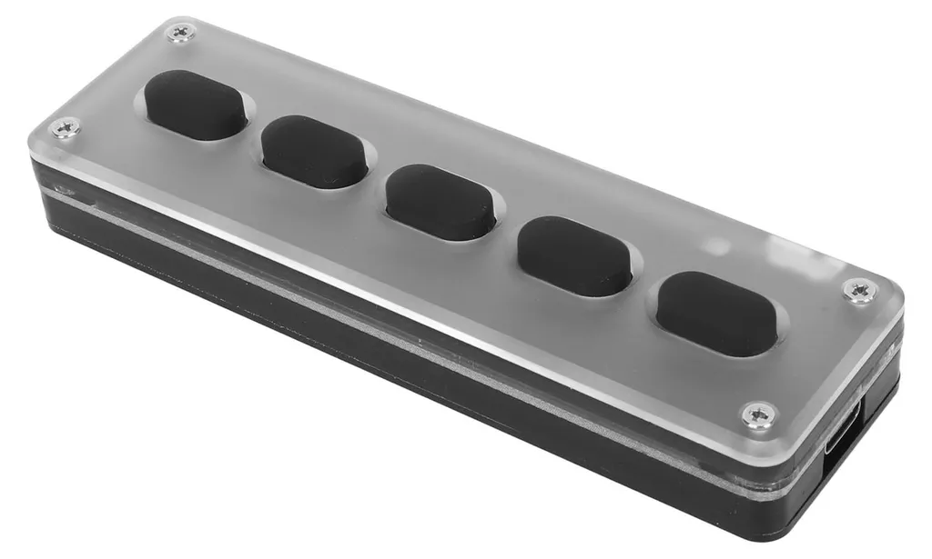 Clavier 5 touches programmable silencieux noir avec mode Bluetooth et USB