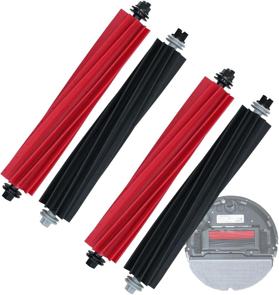 Ersatzteile Zubehör, Trennbare Rubber DuoRoller-Bürste für roborock S8/S8 +/S8 Pro Ultra/Q8 max/Q8 max+/Q5 max Roboter Staubsauger, 2-Satz Gummi...