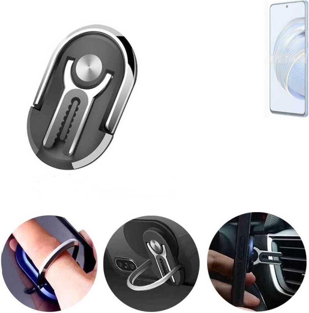 K-S-Trade 3in1 Smartphone-Ring Handy-Ring kompatibel mit Huawei Nova 10 Youth Edition Fingerhalterung Handyring Tischständer