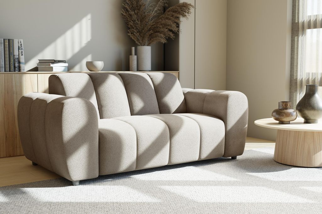 LetSit Sofa Rocco 2 Egon, Freistehendes Loungesofa zum Entspannen, Sofa 2-sitzer, Universal, Bequemes Couch für Wohnzimmer und Jugendzimmer, Hellgrau