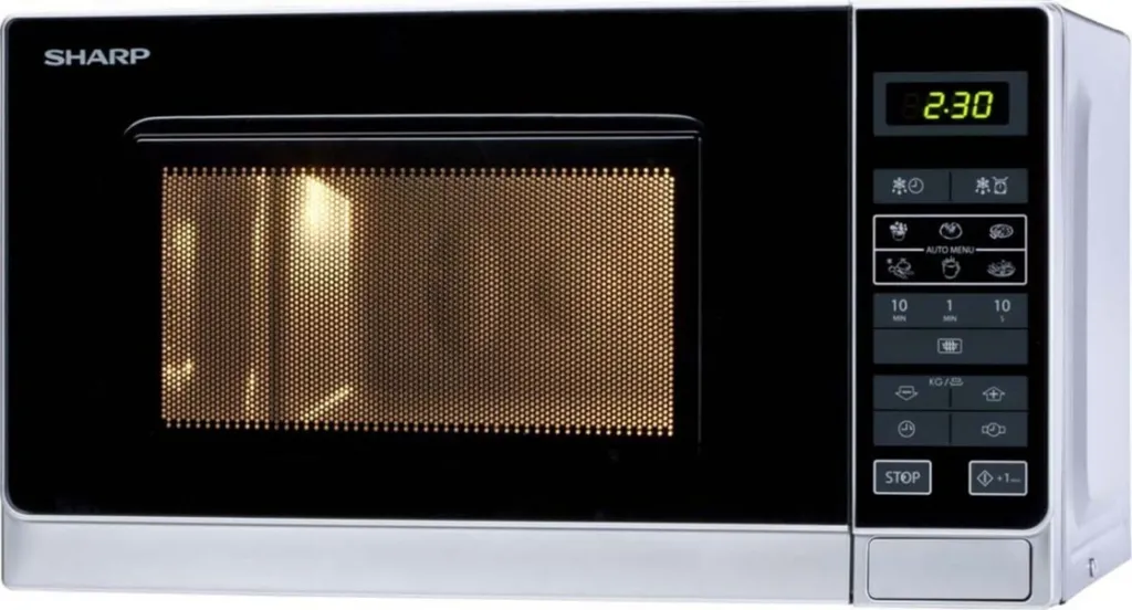 Micro-ondes Sharp 20L 800W Argent - Modèle Électronique Performance - 8