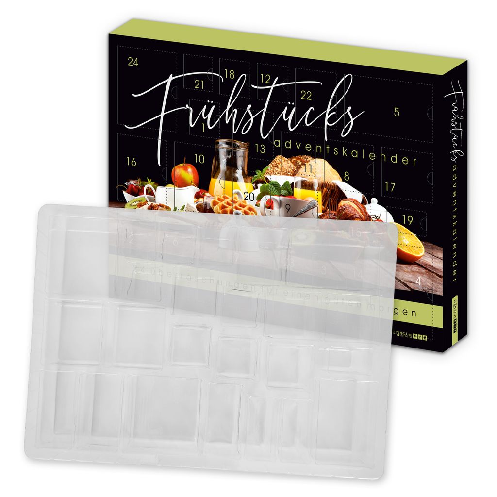 itenga Adventskalender Frühstück Rohling ungefüllt zum Selberfüllen -50x35x4,6cm