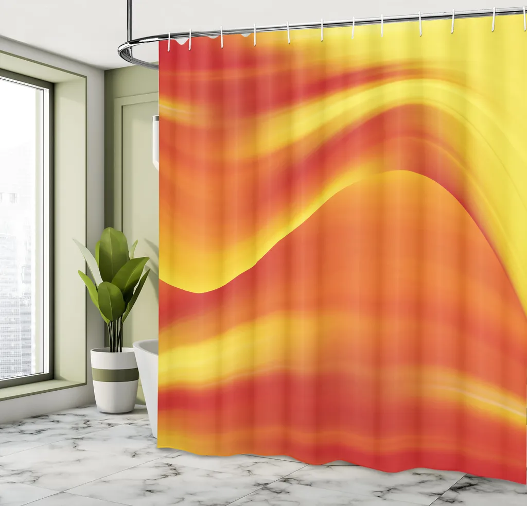 Tenda Doccia Design ABAKUHAUS Arancione Bruciato 175x200