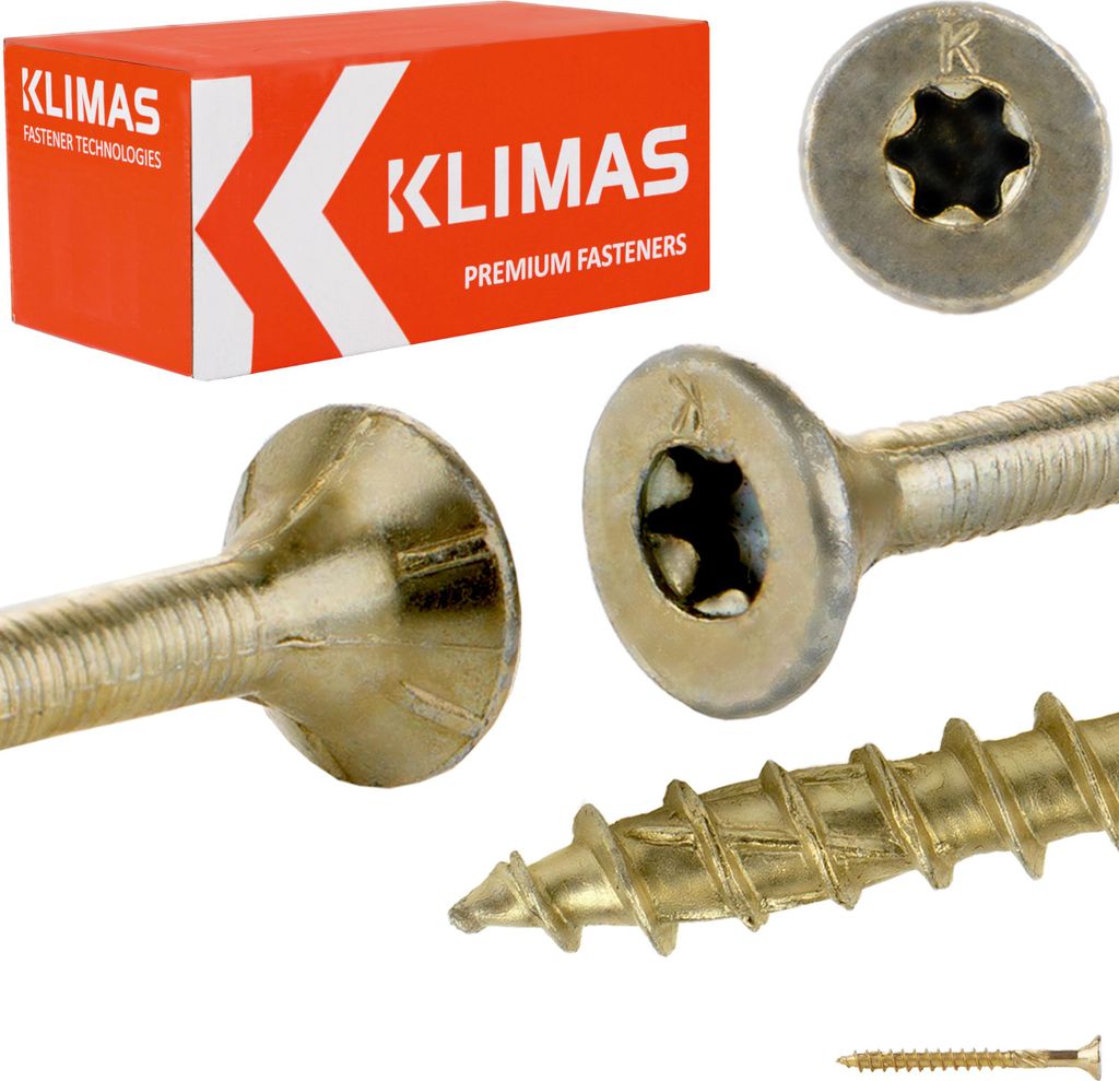 A collage of product images showing screws and their packaging.