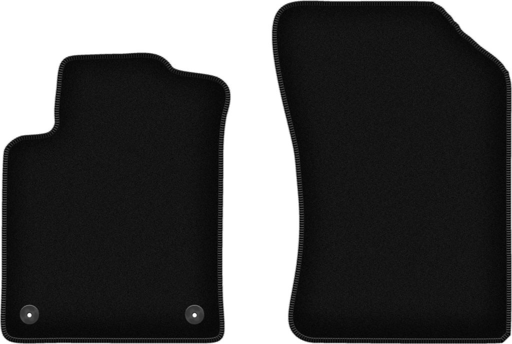 Wielganizator Velours-Autoteppiche vorne – passend für Citroen DS3 (Schrägheck, Bj. 2009-2016) – schwarz, passgenau, mit Befestigungen set 2...