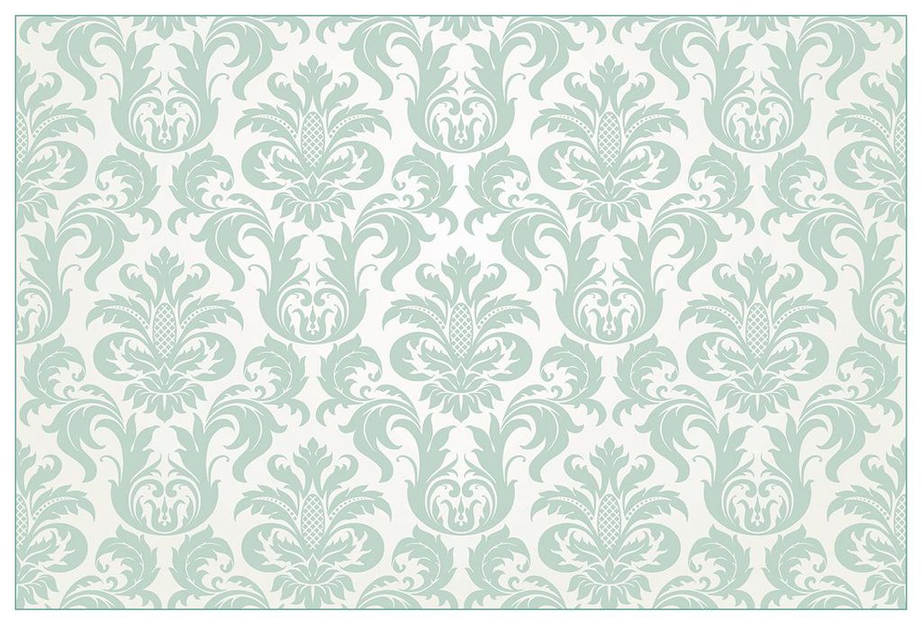 Wallario Küchenrückwand selbstklebend, Größe: 90 x 60 cm, Motiv: Königliche Schnörkelei in weiß und grün | Spritzschutz | abwischbar | pfle...