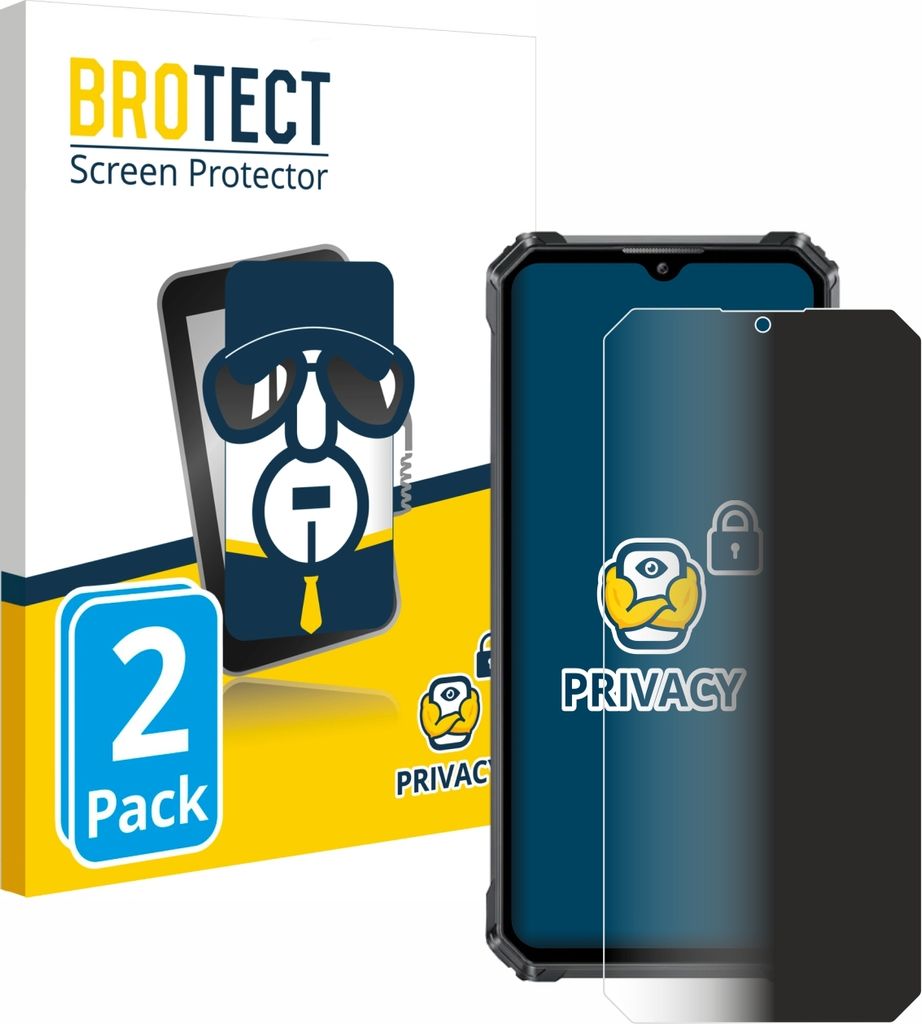 2x BROTECT Sichtschutzfolie für Oukitel G1 Anti-Spy Privacy Sichtschutz Blickschutz Folie Blaulicht-Schutz