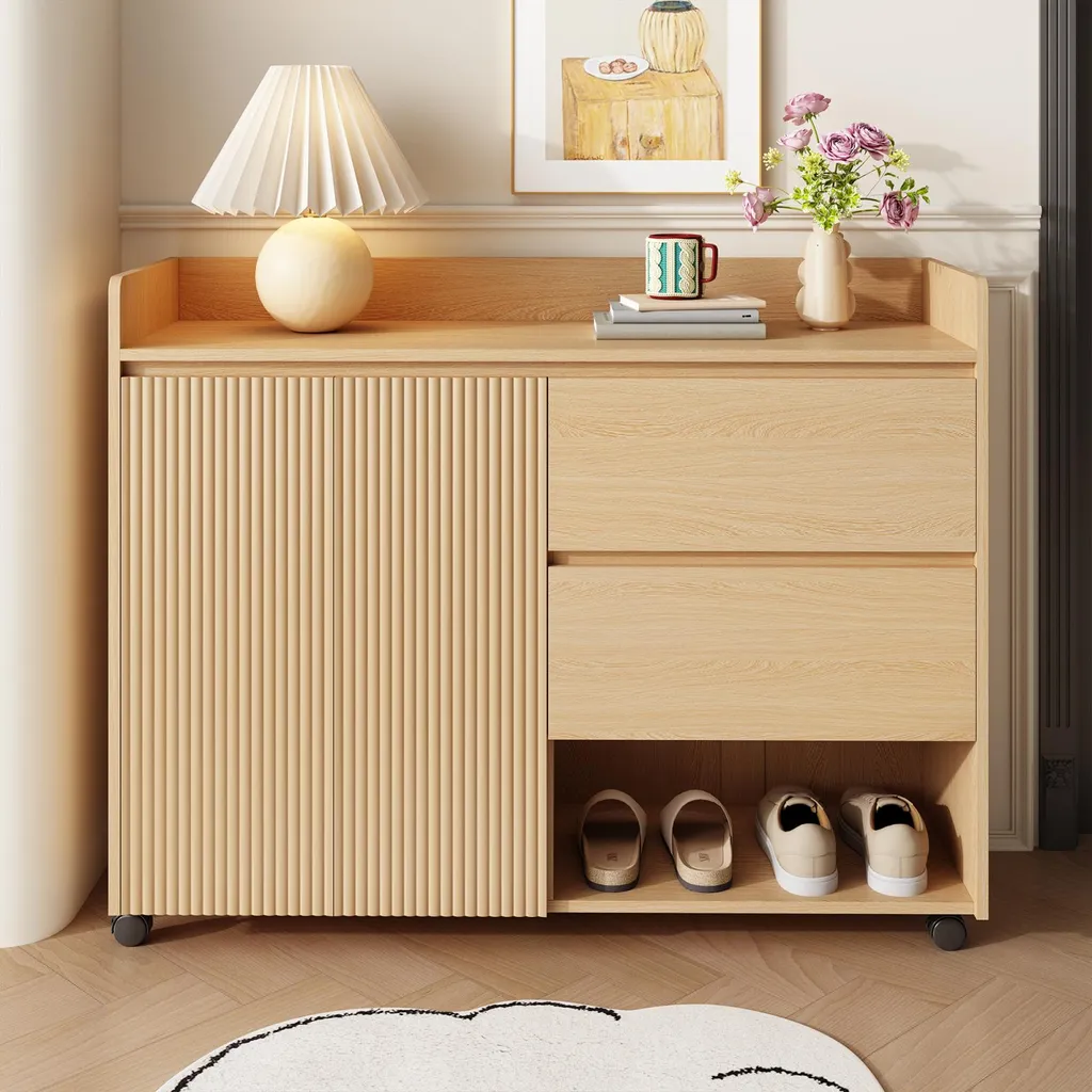 Armoire à chaussures anti-bruit avec roues mobiles pour petits espaces