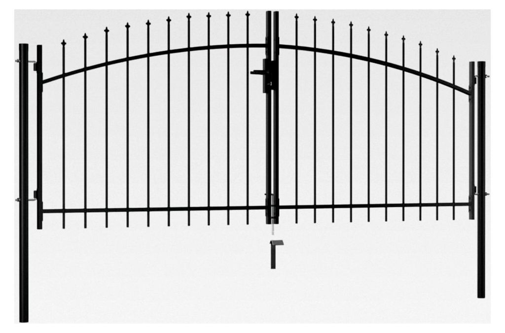 Doppelflügel-Gartentor mit Speerspitzen 300 x 150 cm