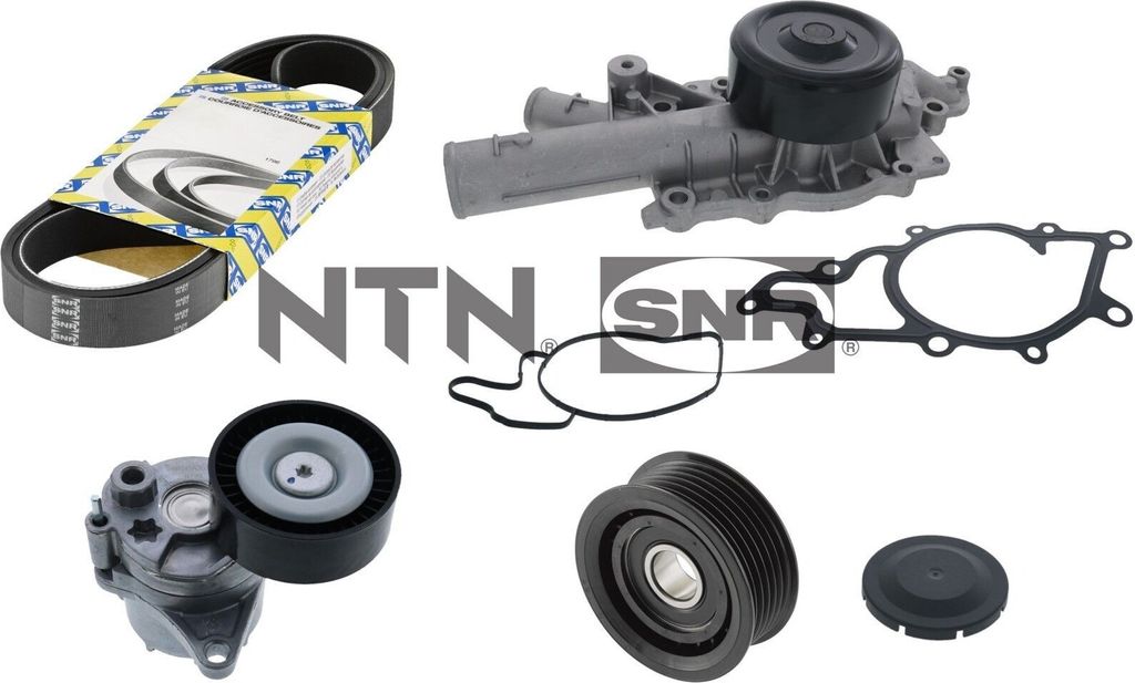 SNR KAP851.011 Wasserpumpe + Keilrippenriemensatz passend für MERCEDES-BENZ C-Klasse Limousine (W203) C-Klasse T-modell (S203) CLK (C209)