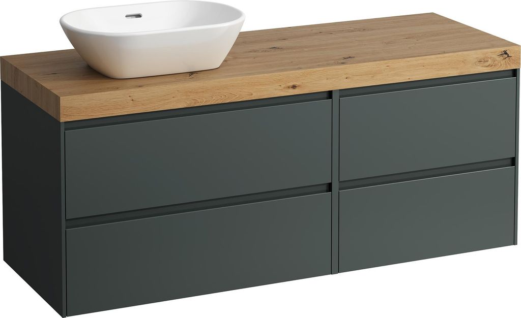 LAUFEN LANI Waschtischplatte wildeiche inklusive Unterschrank, 1 Ausschnitt links, 1370x495x580mm, H4065821122661