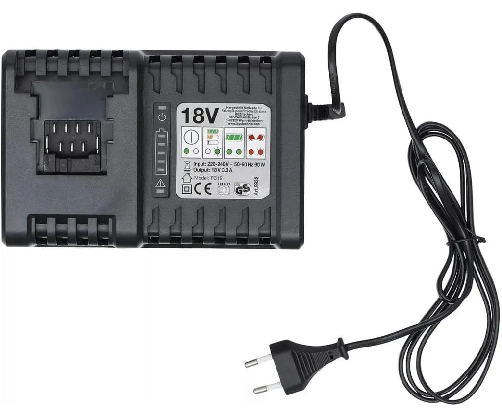 Chargeur Rapide D-Work pour Clé à Choc sur Accu - Format Compact 14cm - 3