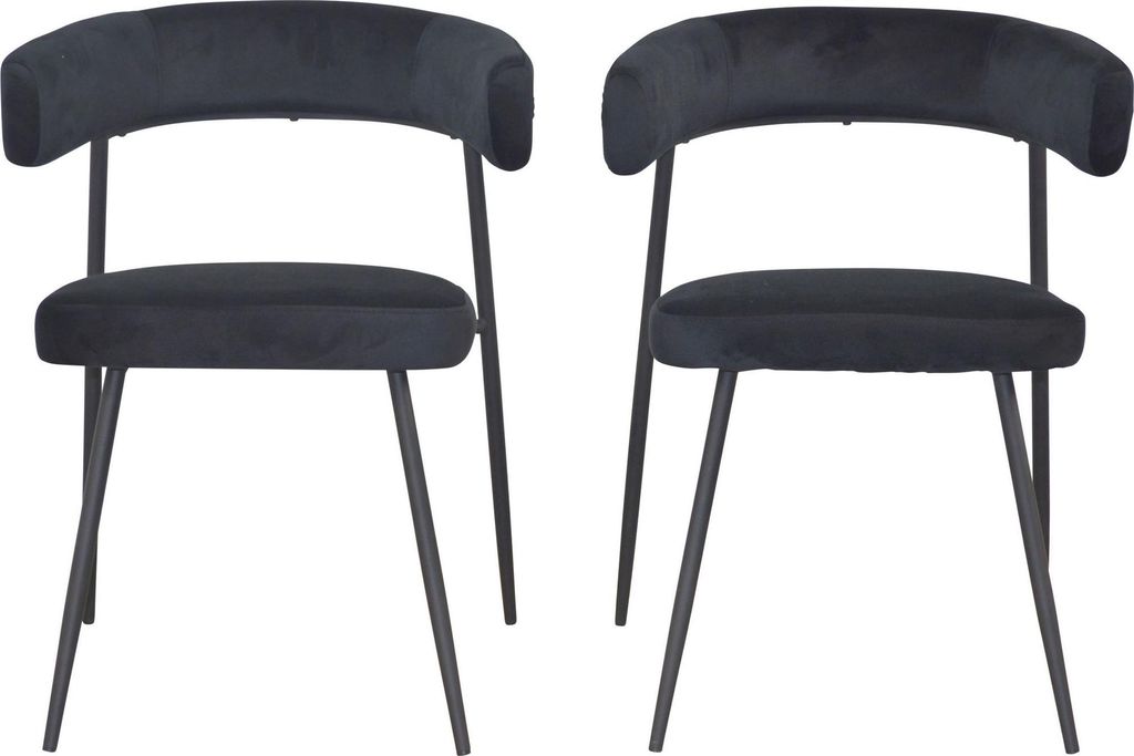 Polsterstuhl - Esszimmerstuhl im 2er-Set Schwarz