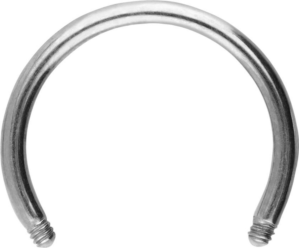 Ohrpiercing, Nasenpiercing, Septum Piercing Titan Hufeisenring ohne Kugel Silber Innendurchmesser: 10mm + Stabstärke: 1,2mm