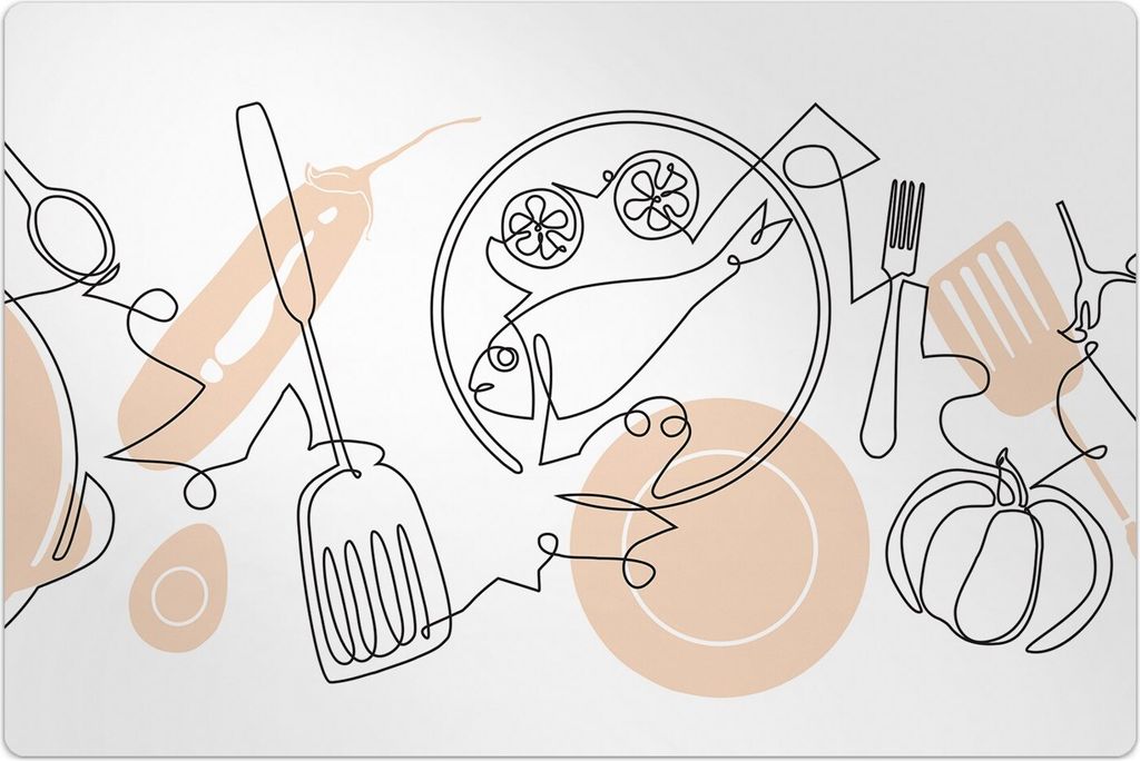 Küchenmatte 60x90 cm Vinylmatte Bodenmatte Dekoration - Küchenutensilien