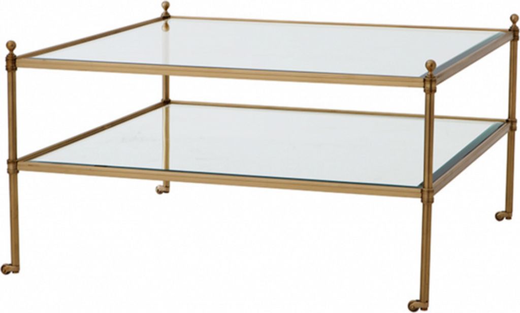 Casa Padrino Luxus Art Deco Designer Couchtisch Messing - Wohnzimmer Salon Tisch - Luxus Qualität