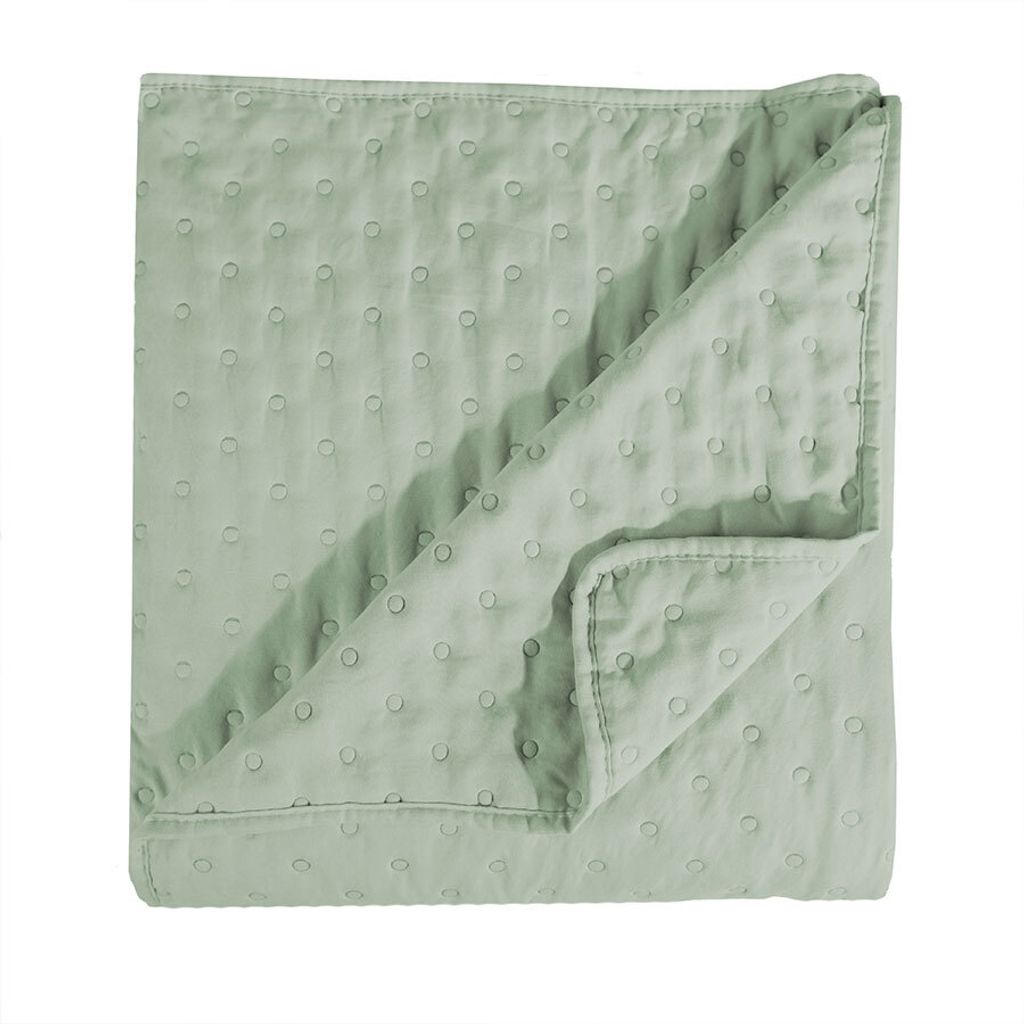 NULES Nachbildungative Tagesdecke - zartes Grün - 220x240cm
