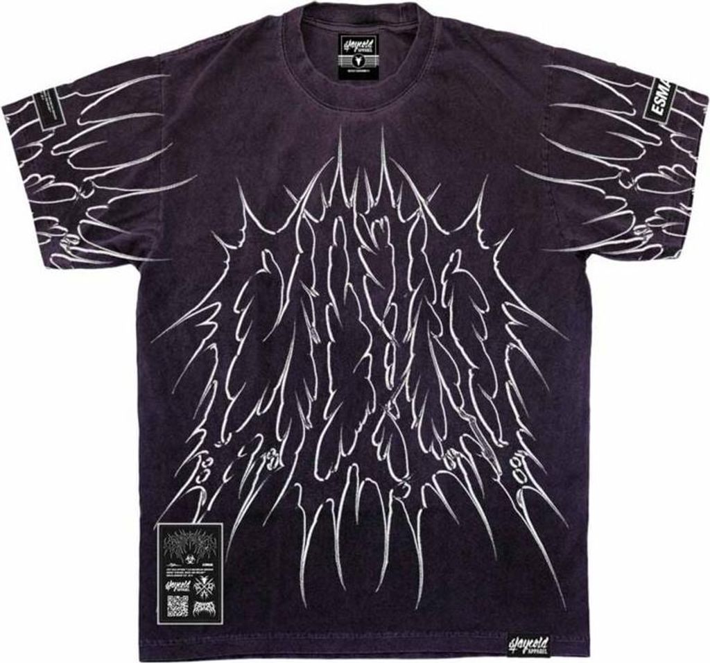 Stay Cold Apparel T-Shirt Herren Black Razor (Purple Bleached) - Heavy Oversized T-Shirt (250GSM) lila 3XL