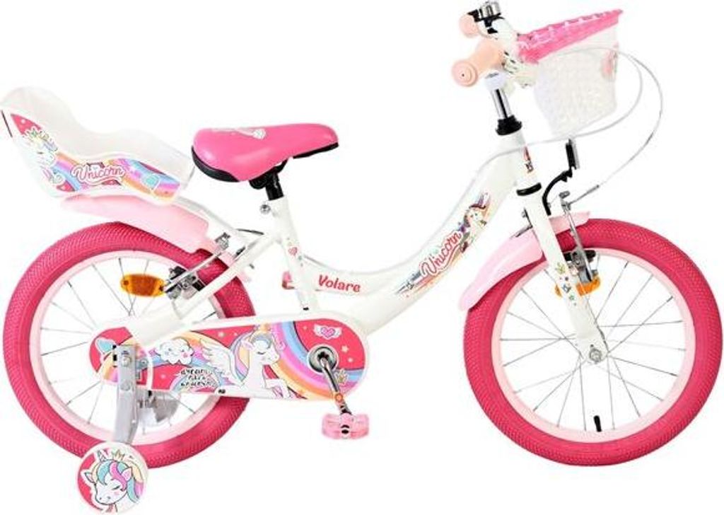 Volare Unicorn Kinderfahrrad - Mädchen - 16 Zoll - Weiss - Produktbild 