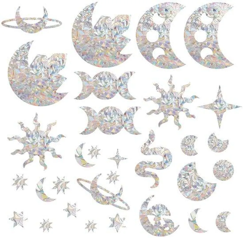 Stickers Arc-en-Ciel pour Fenêtre avec Effet Prisme et Phases de Lune