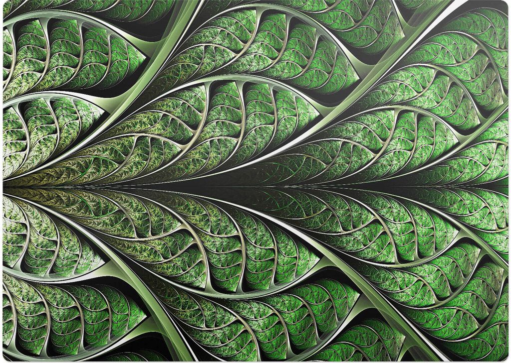 Blatt-Fraktal – Bodenschutzmatte – Stuhlunterlage 140x100 cm – Rutschfest – Hartbodenmatte