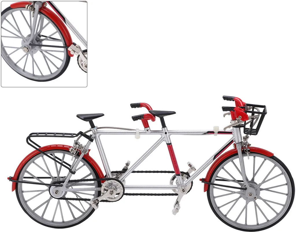 Maquette de vélo tandem décorative en métal, objet de collection luxe - 7