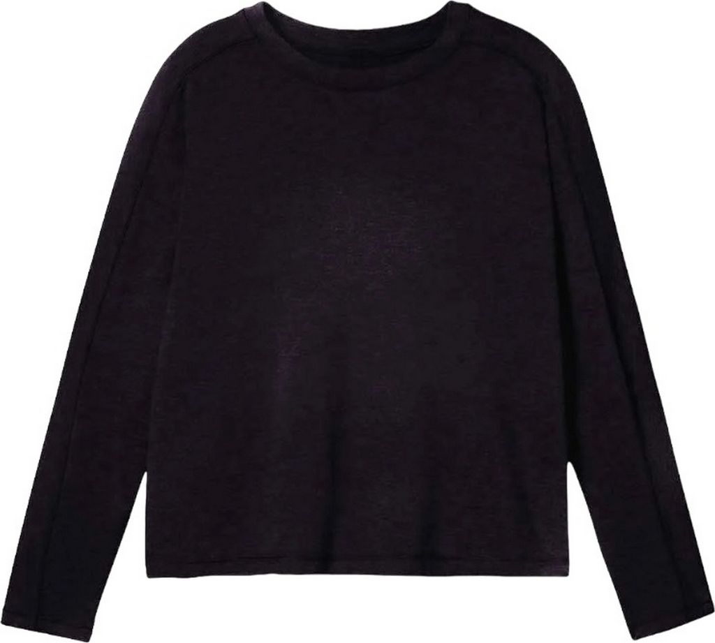 Girlfriend Collective - "Reset Lift" T-Shirt kurz geschnitten für Damen Langärmlig GC181 (XL) (Schwarz)