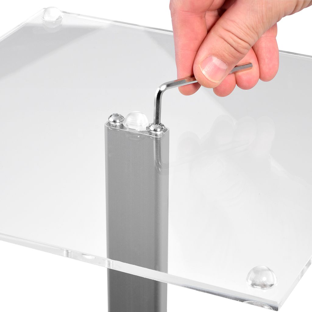 Bodengestell mit abschließbarer Losbox aus opalem Acrylglas Produktbild 6