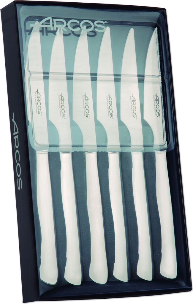 Messerset Lenden Arcos aus Tisch 378200 Monoblock aus einem Stück Edelstahl, Klinge 11 cm im Geschenkkarton 6 Stück