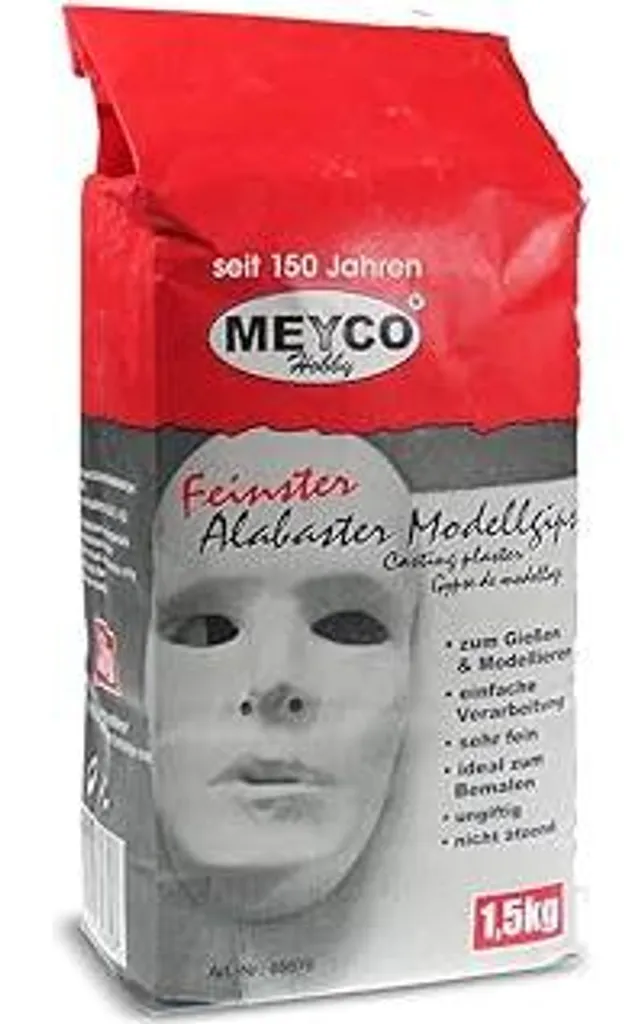 Gesso per Calchi Meyco Feinster Alabaster 1,5 kg - Bianco Modellabile